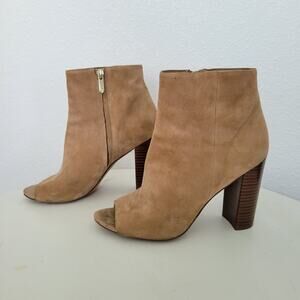 Sam Edelman Women's Oatmeal Beige Padded Yarin Open Toe Heel Boots Size 9